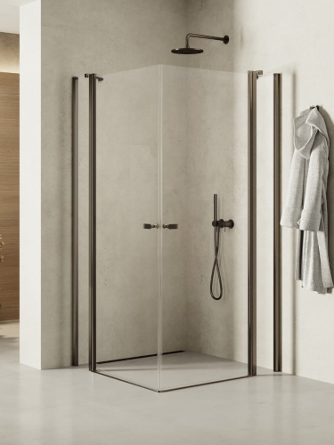 NEW TRENDY NEW SOLEO GUNMETAL kabina kwadratowa 80x80 cm, szkło transparentne