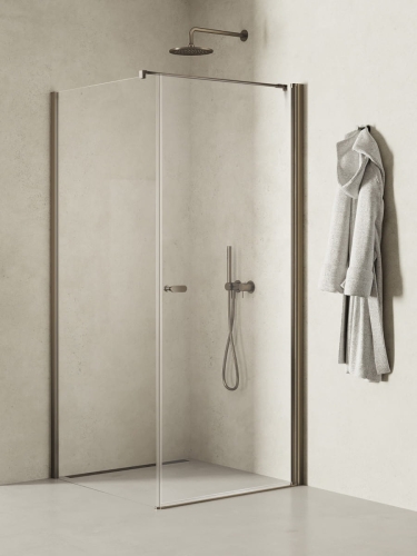 NEW TRENDY NEW SOLEO GUNMETAL kabina kwadratowa 80x80 cm, szkło transparentne