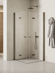 NEW TRENDY NEW SOLEO GUNMETAL kabina kwadratowa 80x80 cm, szkło transparentne