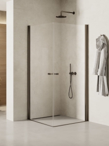 NEW TRENDY NEW SOLEO GUNMETAL kabina kwadratowa 80x80 cm, szkło transparentne