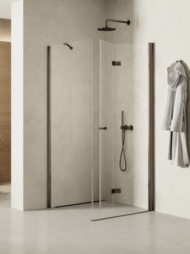 NEW TRENDY NEW SOLEO GUNMETAL kabina kwadratowa 90x90 cm, szkło transparentne
