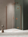 NEW TRENDY NESTA COPPER BRUSHED kabina kwadratowa 90x90 cm prawa, szkło transparentne