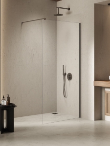 NEW TRENDY NESTA GUNMETAL BRUSHED ścianka walk-in 100 cm, wspornik prostopadły