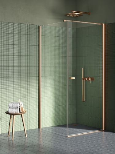 NEW TRENDY NEW SOLEO COPPER BRUSHED kabina kwadratowa 70x70 cm, szkło transparentne