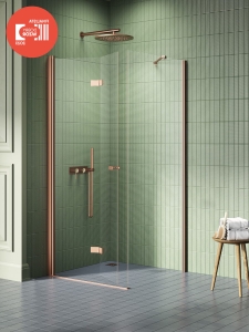 NEW TRENDY NEW SOLEO COPPER BRUSHED kabina kwadratowa 70x70 cm lewa, szkło transparentne