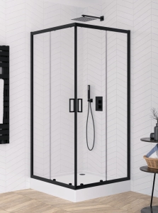 NEW TRENDY SUVIA BLACK kabina kwadratowa 80x80 cm, szkło transparentne