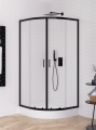 NEW TRENDY SUVIA BLACK kabina półokrągła 80x80 cm, szkło transparentne