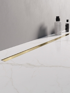 NEW TRENDY VISIO SLIM GOLD prysznicowy odpływ liniowy 80 cm, złoty polerowany