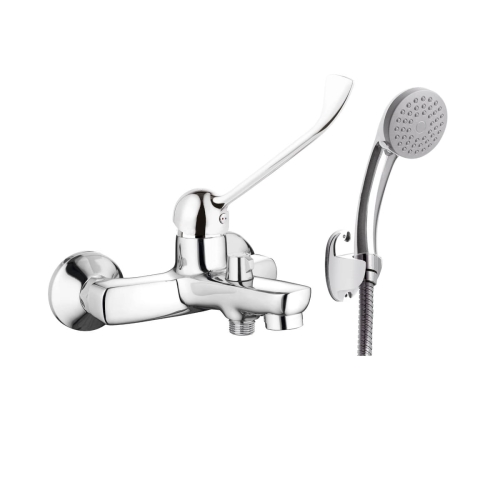 DEANTE BORO bateria wannowa-natryskowa naścienna z dźwignią Clinic, chrom