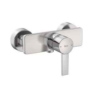 ROCA TARGA bateria natryskowa naścienna, inox