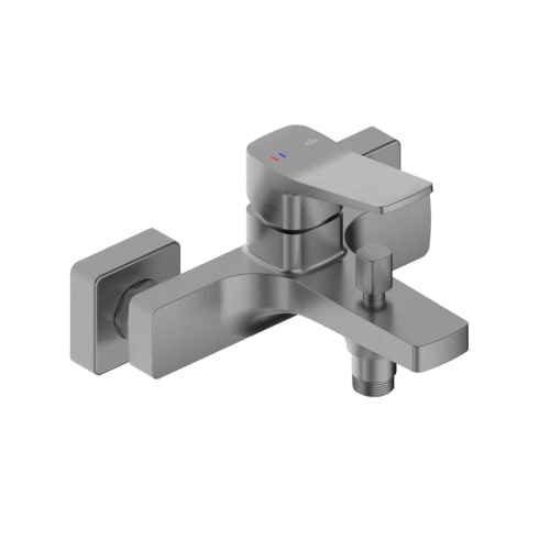 KFA MALAGA bateria wannowo-natryskowa naścienna, gun metal grey