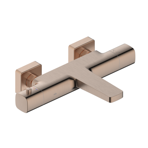 KFA MALAGA bateria wannowo-natryskowa naścienna termostatyczna, brushed rose gold