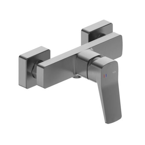 KFA MALAGA bateria natryskowa naścienna, gun metal grey