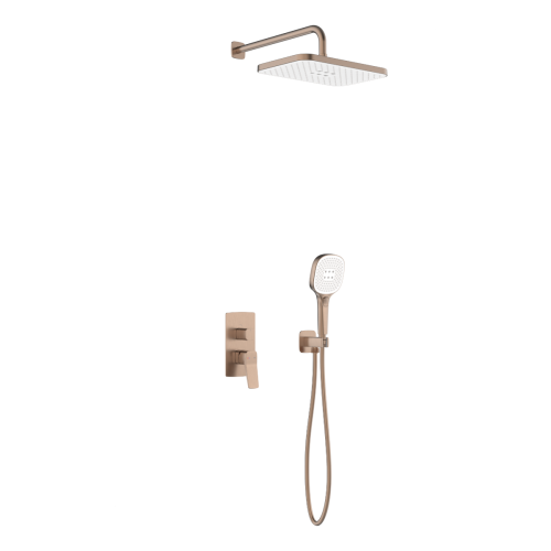 KFA MALAGA zestaw natryskowy podtynkowy z baterią i deszczownicą, brushed rose gold