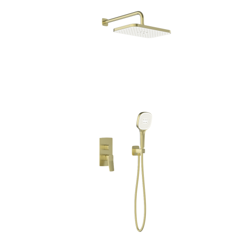 KFA MALAGA zestaw natryskowy podtynkowy z baterią i deszczownicą, brushed light gold