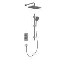 KFA MALAGA zestaw natryskowy termostatyczny podtynkowy z baterią, deszczownicą oraz drążkiem, gun metal grey