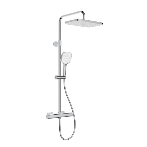 KFA MALAGA zestaw natryskowy termostatyczny naścienny z deszczownicą, chrom