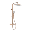 KFA MALAGA zestaw natryskowy termostatyczny naścienny z deszczownicą, brushed rose gold