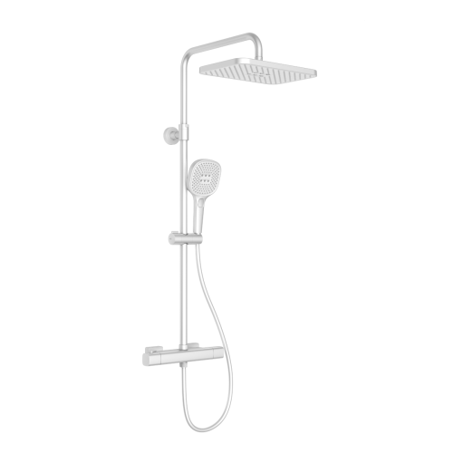 KFA MALAGA zestaw natryskowy termostatyczny naścienny z deszczownicą, white