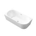 INVENA GLAMOUR wanna wolnostojąca przyścienna lewa 170x80 cm, biała ryflowana