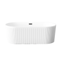 INVENA GLAMOUR wanna wolnostojąca przyścienna 170x80 cm, biała ryflowana