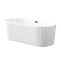 INVENA GLAMOUR wanna wolnostojąca przyścienna 170x80 cm, biała ryflowana