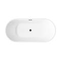 INVENA GLAMOUR wanna wolnostojąca przyścienna 170x80 cm, biała ryflowana