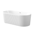 INVENA GLAMOUR wanna wolnostojąca przyścienna 170x80 cm, biała ryflowana