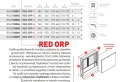 Tabela wymiarów szafki podtynkowej RED ORP-2. Specyfikacja techniczna serii ORP. Szafka na 6 obwodów grzewczych, szerokość 480 mm, regulowana wysokość i głębokość. Kod produktu: R542920002.