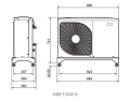 Pompa ciepła NIBE F2040-6 - rysunek techniczny z wymiarami.
