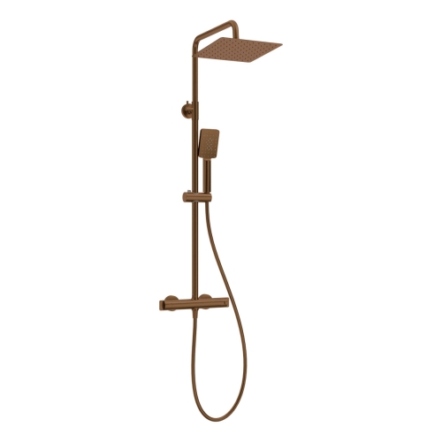 DEANTE THERM deszczownica z bateria prysznicową termostatyczną brąz szczotkowany