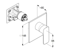 KLUDI PURE&STYLE Bateria podtynkowa natryskowa czarny mat