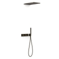 TRES B-SYSTEM zestaw natryskowy termostatyczny z baterią i deszczownicą czarny brąz