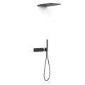 TRES B-SYSTEM zestaw natryskowy termostatyczny z baterią i deszczownicą czarny mat
