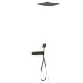 TRES B-SYSTEM zestaw natryskowy termostatyczny z baterią i deszczownicą czarny brąz