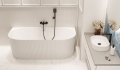 INVENA GLAMOUR wanna wolnostojąca przyścienna 170x80 cm biała ryflowana