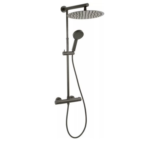 FERRO TREVI zestaw natryskowy ścienny z termostatem gun metal 
