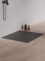 NEW TRENDY NEX SHADE brodzik kwadratowy 90x90 cm konglomeratowy antracyt