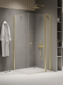 NEW TRENDY NEW SOLEO kabina prysznicowa 100x90 cm prostokątna profil light gold szkło transparentne