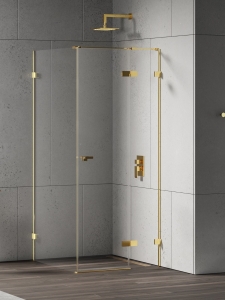 NEW TRENDY EVENTA kabina prysznicowa 90x90 cm kwadratowa profil gold shine szkło transparentne