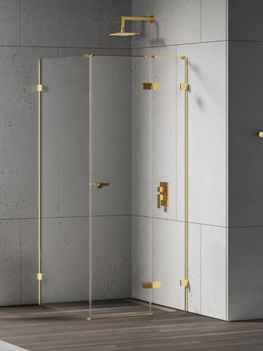 NEW TRENDY EVENTA kabina prysznicowa 90x90 cm kwadratowa profil gold shine szkło transparentne
