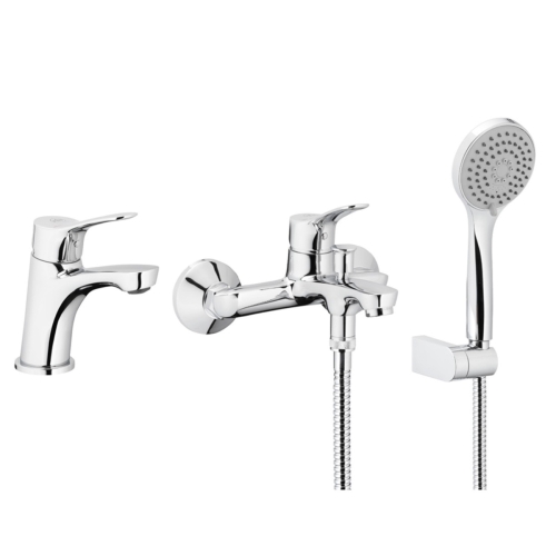 KFA MORRIS zestaw natryskowy z baterią umywalkową chrom 