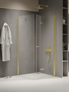 NEW TRENDY NEW SOLEO kabina prysznicowa 80x110 cm prostokątna profil light gold szkło transparentne 