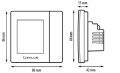 Rysunek techniczny termostatu Salus – Wymiary montażowe