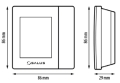 Rysunek techniczny termostatu Salus – Wymiary 86x86x29 mm