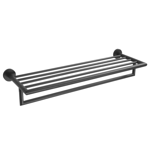 STELLA CLASSIC półka na ręczniki z relingiem 60 cm czarny mat