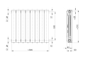 Rysunek techniczny grzejnika aluminiowego – Wymiary