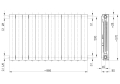 Rysunek techniczny grzejnika aluminiowego – Wymiary