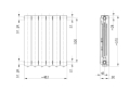 Rysunek techniczny grzejnika aluminiowego – Wymiary