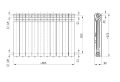 Rysunek techniczny grzejnika aluminiowego – Wymiary